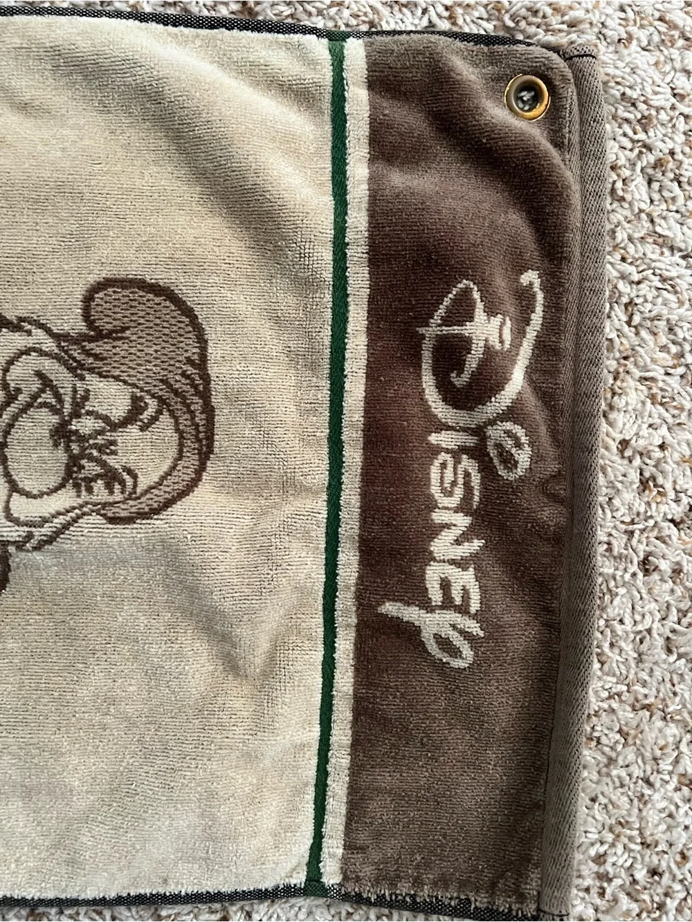 vintage Disney Parks “Grumpy” attempting a golf swing golf towel 24